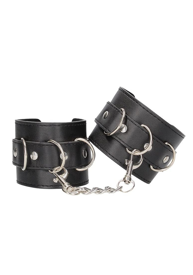 Ouch! B&W Bonded Leather Hand/Ankle Cuff