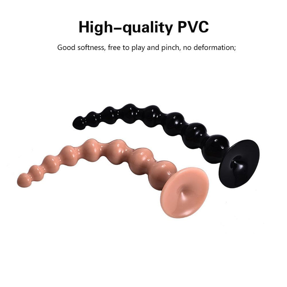 Anal Beads Super Long 14.2'' Anal Plug Large Butt Plug Dildos with Suction Cup Anal Sex Toy for Men Women Couples (Black S)