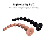 Anal Beads Super Long 14.2'' Anal Plug Large Butt Plug Dildos with Suction Cup Anal Sex Toy for Men Women Couples (Black S)