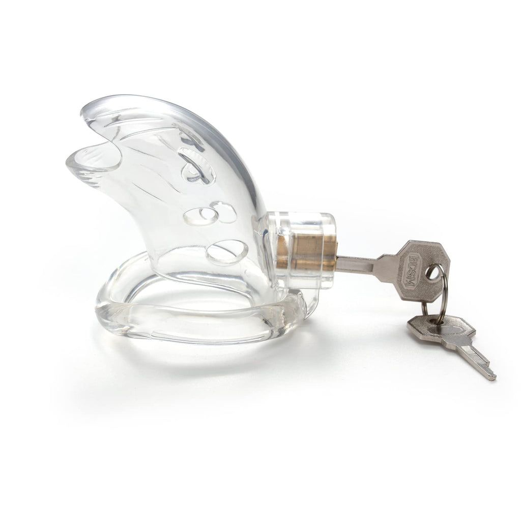 Male Chastity Device Cock Cage - Lock Love Average Size Chastity Cage with 3 Active Rings & Keys Adult Sex Toy for Men PC Plasti