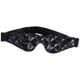 Dark Amour Seductive Leather Blindfold for Bondage & BDSM Play - Sensory Deprivation Patent Black Leather, One Size Fits Most