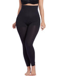 CURVEEZ Thigh Slimmers Shapewear for Women: Tummy Control Body Shaper, Butt Lift, Compression Sheer Leggings Footless Tights, Bl