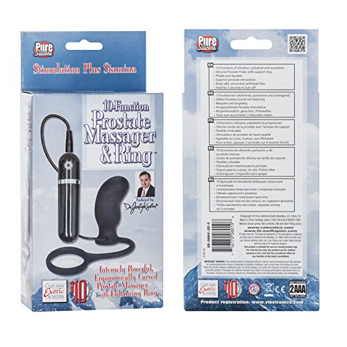 California Exotic Novelties Dr. Joel Kaplan 10-Function Prostate Massager And Ring, Black