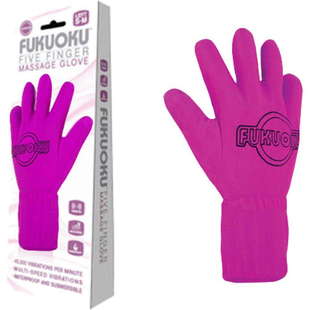 Fukuoku Pink Right Hand Five Finger Vibrating Massage Glove - (Fits Small To Medium Hand)
