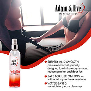 Adam & Eve Forbidden Anal Lube 8 Oz. | Odorless, Water Based Lubricant For Men, Women And Couples
