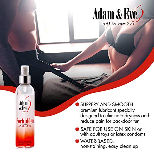 Adam & Eve Forbidden Anal Lube 8 Oz. | Odorless, Water Based Lubricant For Men, Women And Couples