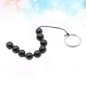 9 Beads Vagina Plug Butt Plug Anal Plug for Anal Sex Glass Anal Trainer Toy Anal Beads Prostate Massager with Ring for Men Women