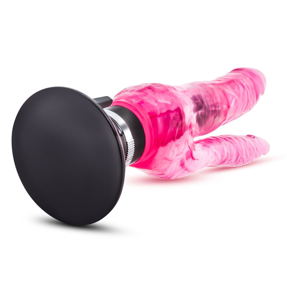 Blush Double Penetrating Vibrating Dildo - Double Penetration Toys - Toys For Women - Adult Sex Toy - Harness Compatible Toys