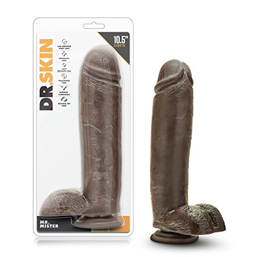 Blush Mr. Mister - 10.5 Inch Long Feels Like Skin Realistic Monster Dildo - Huge Advanced Girthy 2.5 Inch Thick Strap On Harness Compatible Suction Cup Hands Free Play - Adult Sex Toy Women Men