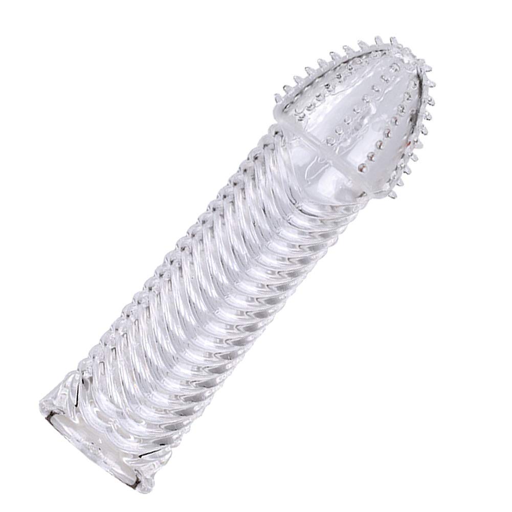 FST 4 Pcs Silicone Penis Sleeves Reusable Condoms Cock Enlarger Penis Erection Sex Toy for Men Transparent