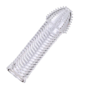 FST 4 Pcs Silicone Penis Sleeves Reusable Condoms Cock Enlarger Penis Erection Sex Toy for Men Transparent