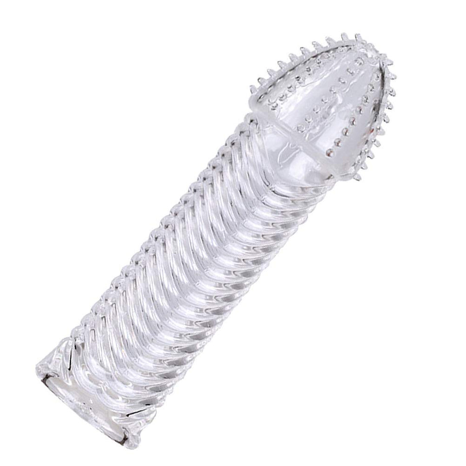 FST 4 Pcs Silicone Penis Sleeves Reusable Condoms Cock Enlarger Penis Erection Sex Toy for Men Transparent