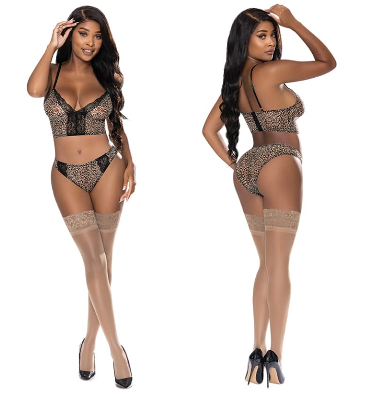 Magic Silk Bra & Hipster Panty-Leopard L/Xl-Boxed