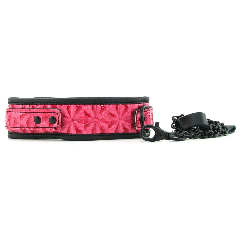 Sinful Adjustable Vinyl Collar, Pink