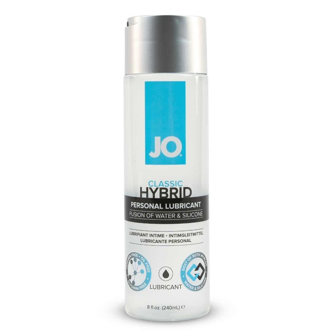 JO Classic Hybrid Original Lubricant,Silicone and Water-Based Lube for Men, Women and Couples, 8 Fl Oz