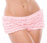 Coquette Womens Ruffled Rhumba Booty Short, Pink, One Size