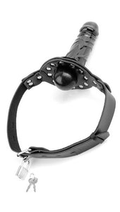 Fetish Fantasy Deluxe Ball Gag With Dong, Black