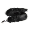 OOIIXX Anal Plug with Sexy Tail for Cosplay, Adult Sex Toys of Stainless Steel Anal Plug (Long Black, Medium)