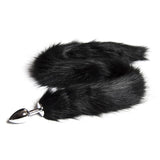 OOIIXX Anal Plug with Sexy Tail for Cosplay, Adult Sex Toys of Stainless Steel Anal Plug (Long Black, Small)