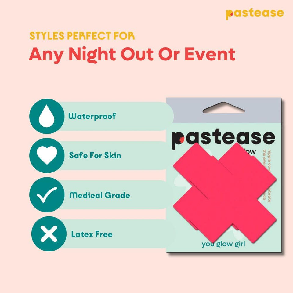 Pastease Plus X Glow In The Dark Neon Pink Cross