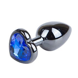 Anal Plug, Romi Blue Jewelry Heart Shaped Butt Plug Anal Trainer Sex Toys Personal Massager for Unisex Masturbation (Large Plug)