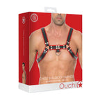 Ouch Chest Bulldog Harness - S/M - Red