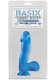 Basix Rubber Works 6.5'' Dong With Suction Cup, Blue