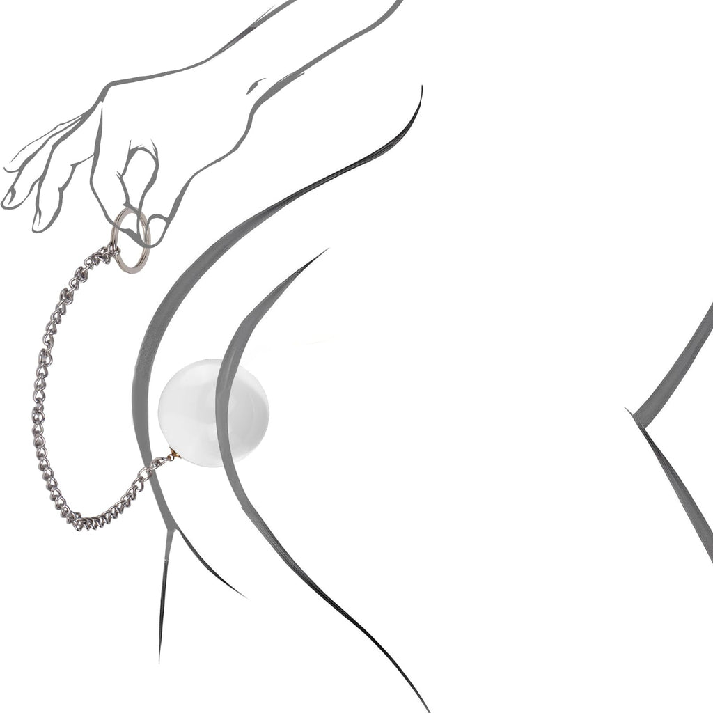 Anal Ball Plugs Large Glass Butt Plugs with Metal Safety Chain Anus Dilator Anal Sex Toys for Advanced Women Men (M)