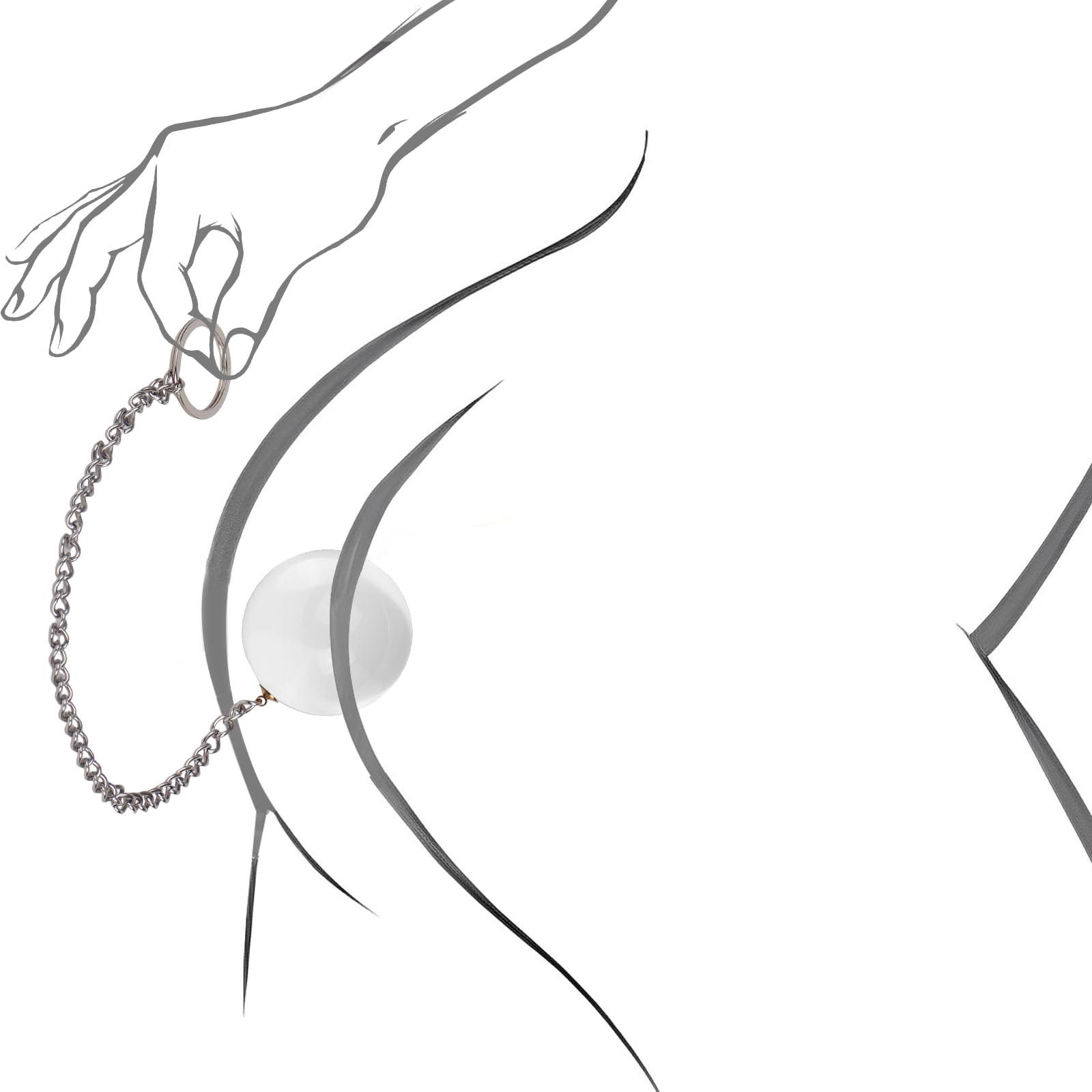 Anal Ball Plugs Large Glass Butt Plugs with Metal Safety Chain Anus Dilator Anal Sex Toys for Advanced Women Men (M)