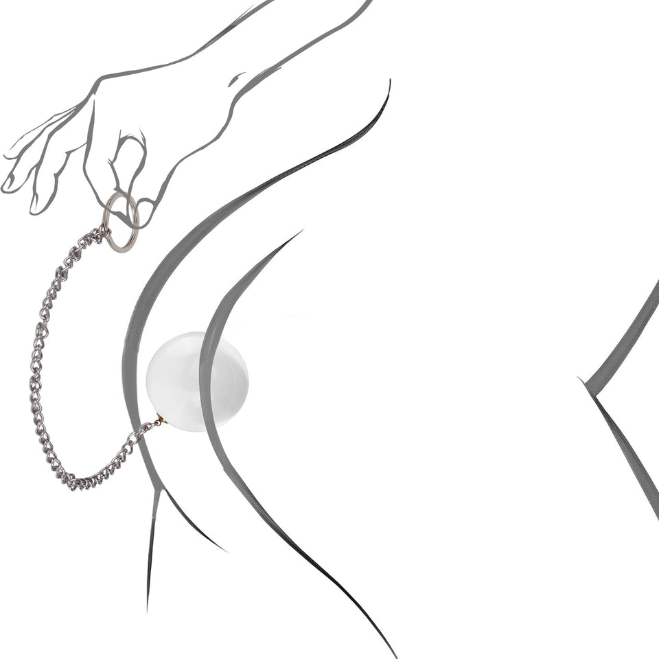 Anal Ball Plugs Large Glass Butt Plugs with Metal Safety Chain Anus Dilator Anal Sex Toys for Advanced Women Men (M)