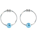 California Exotics Nipple Rings, Silver With Blue Crystal Bead