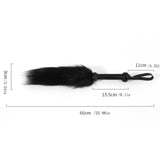 Kutocesy SM Tail Whip Black White Shaggy Couples Leather Whips and Paddle for Adults Sex Play Bedroom Feather Tickler Women