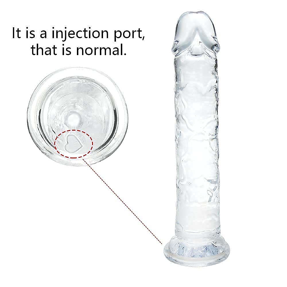 7 Inch Small Realistic Dildo, Soft Lifelike Beginner Sex Toy Thin Penis Clear with Strong Suction Cup for Womens/Men/Gay,Adult L