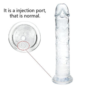 7 Inch Small Realistic Dildo, Soft Lifelike Beginner Sex Toy Thin Penis Clear with Strong Suction Cup for Womens/Men/Gay,Adult L