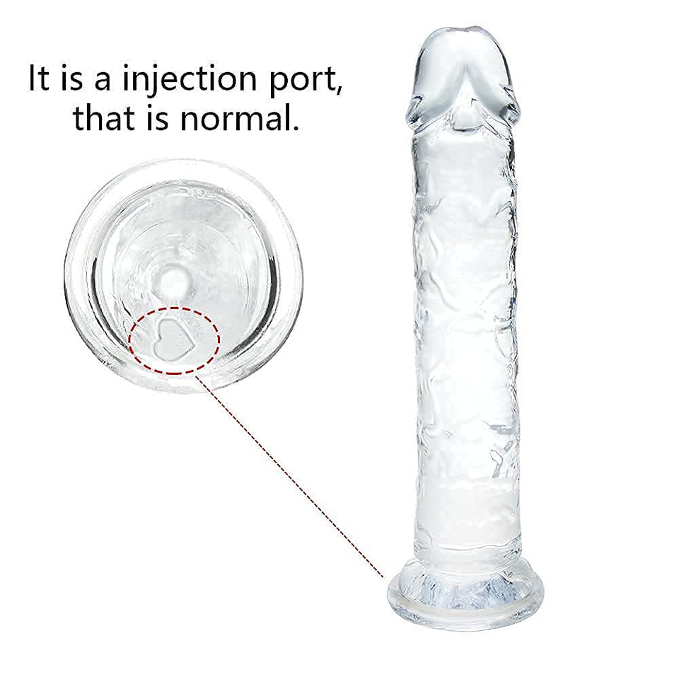 7 Inch Small Realistic Dildo, Soft Lifelike Beginner Sex Toy Thin Penis Clear with Strong Suction Cup for Womens/Men/Gay,Adult L