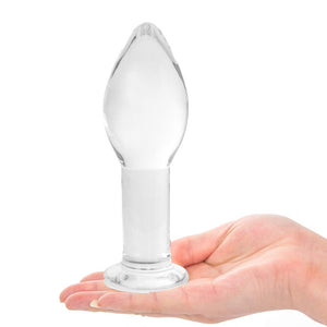 Epichao Huge Head Glass Butt Plug Crystal Anal Plug Bum Plug Bomb Plug Anal Trainer Anal Expander Training Sex Toy (M)