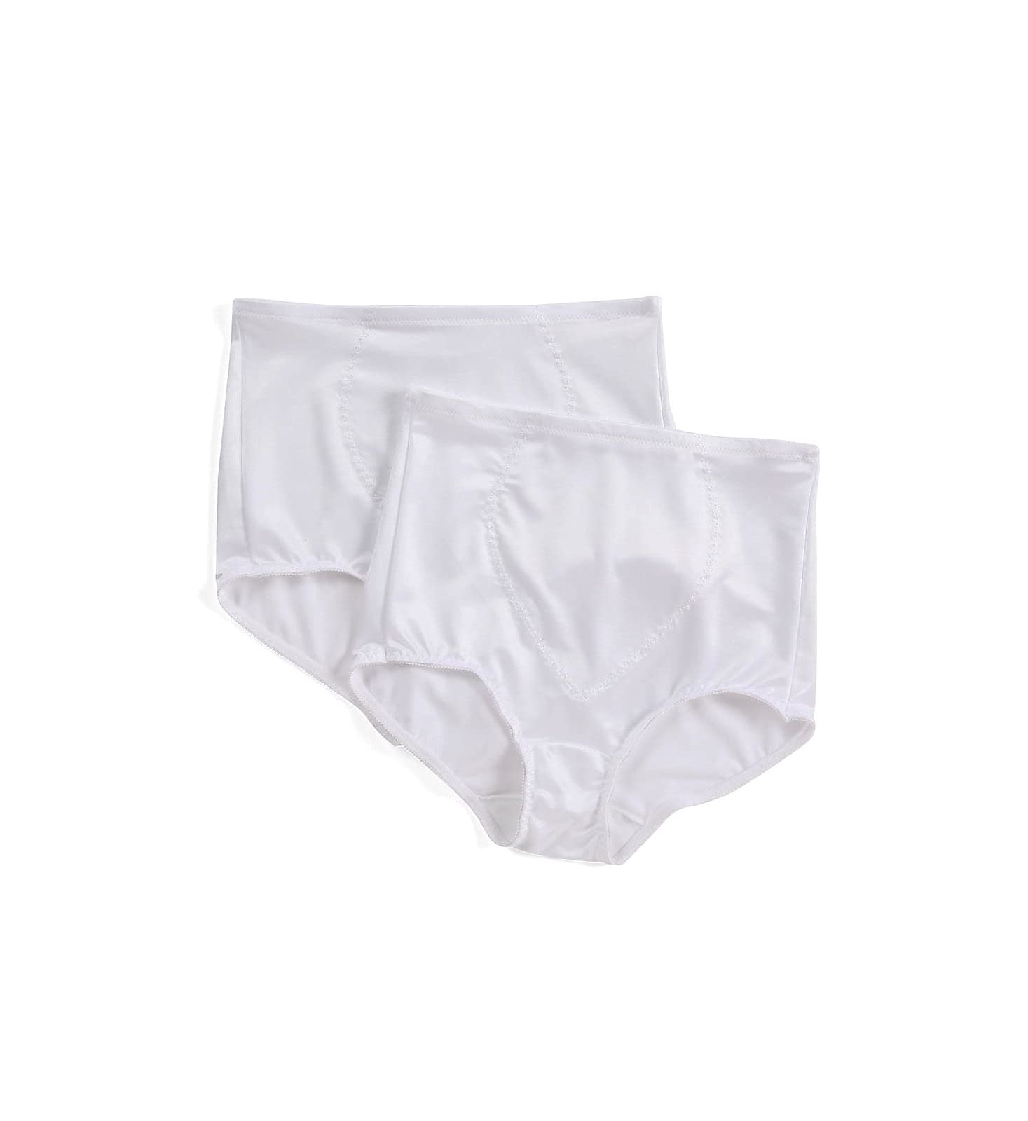 Bali Womens Shapewear Tummy Panel Brief Firm Control 2-Pack, White, Large