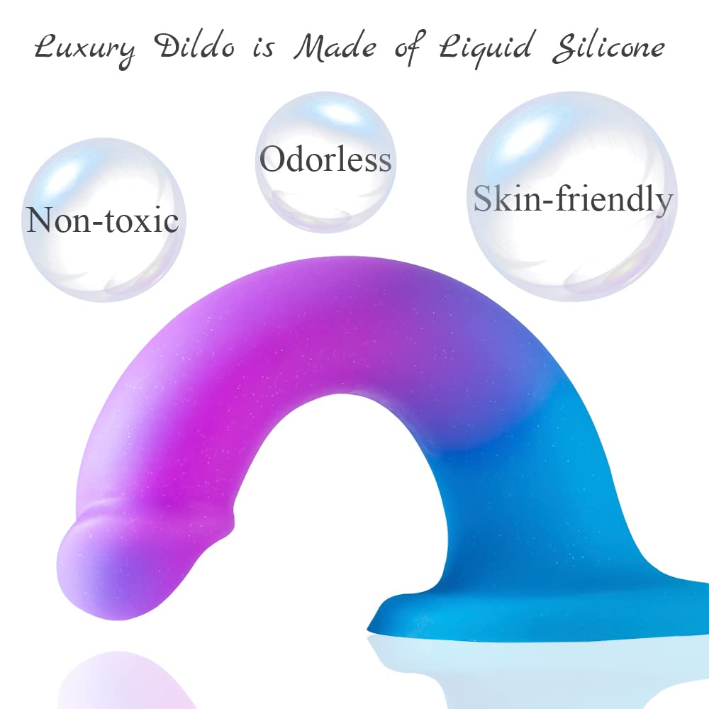 8'' Liquid Silicone Realistic Dildo,Gradient Color Penis for Vaginal and Anal Sex,Adult Sex Toy G-spot Prostate Orgasm,Lifelike