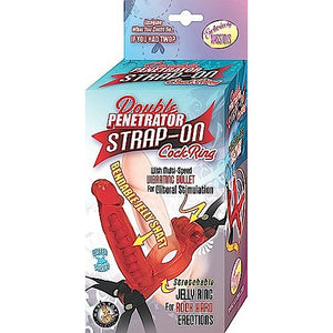 Double Penetrator Strap-On C-Ring (Red)