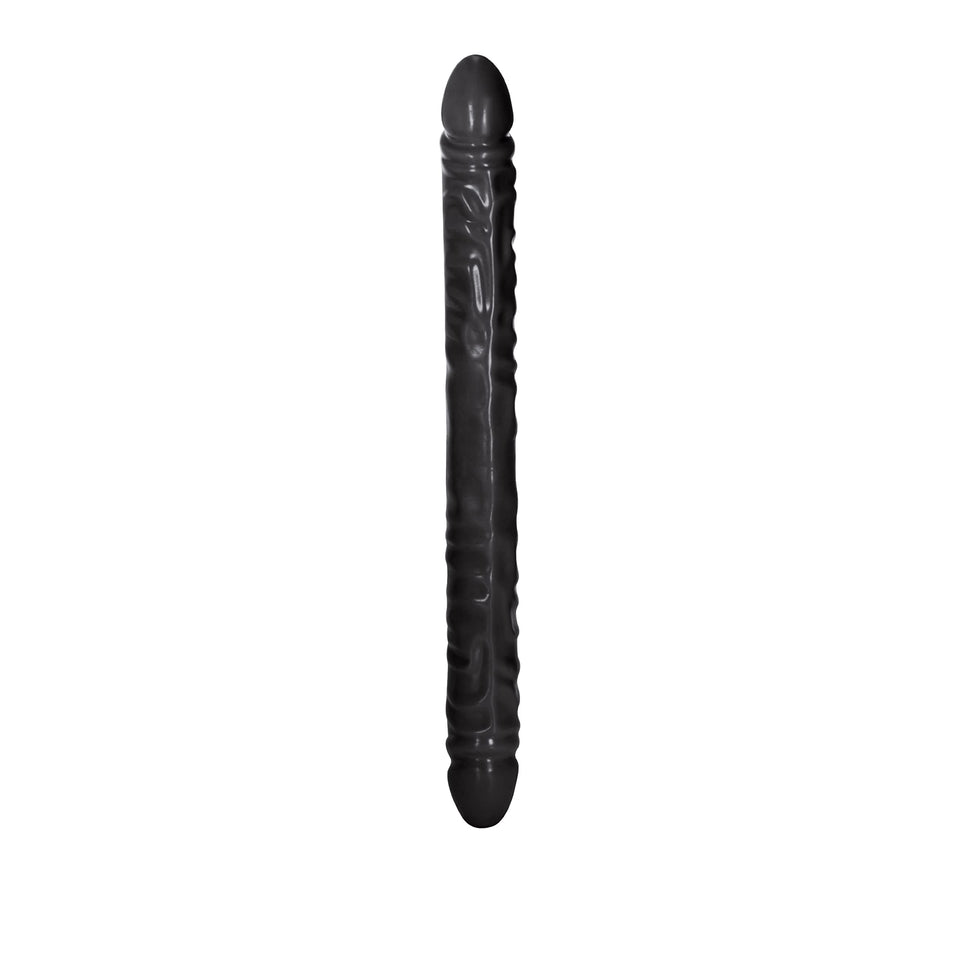 California Exotics Veined Double Dildo, Black, 18 Inches
