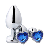 3 Pcs Stainless Metal Anal Butt Plugs Heart Shaped Jewelry Anal Trainer Toys Unisex Valentine 's/Birthday Gift for Lover Romi