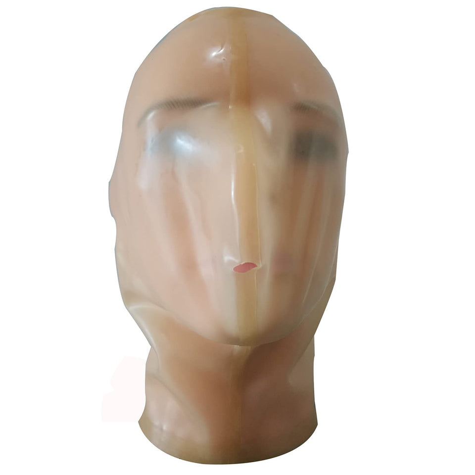 MFMYEE Transparent Latex Mask Rubber SM Fetish Full Bondage Mask Erotic Cosplay hood