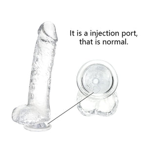 Small Realistic Clear 6 Inch Cute Dildo,Adult Sex Toy With Suction Cup Dildo, Suitable For Beginner Women/Men/Gay With Thin And