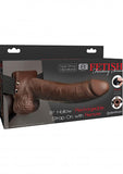 Fetish Fantasy 8 In Hollow Rechargeable Strap-On Remote Brown