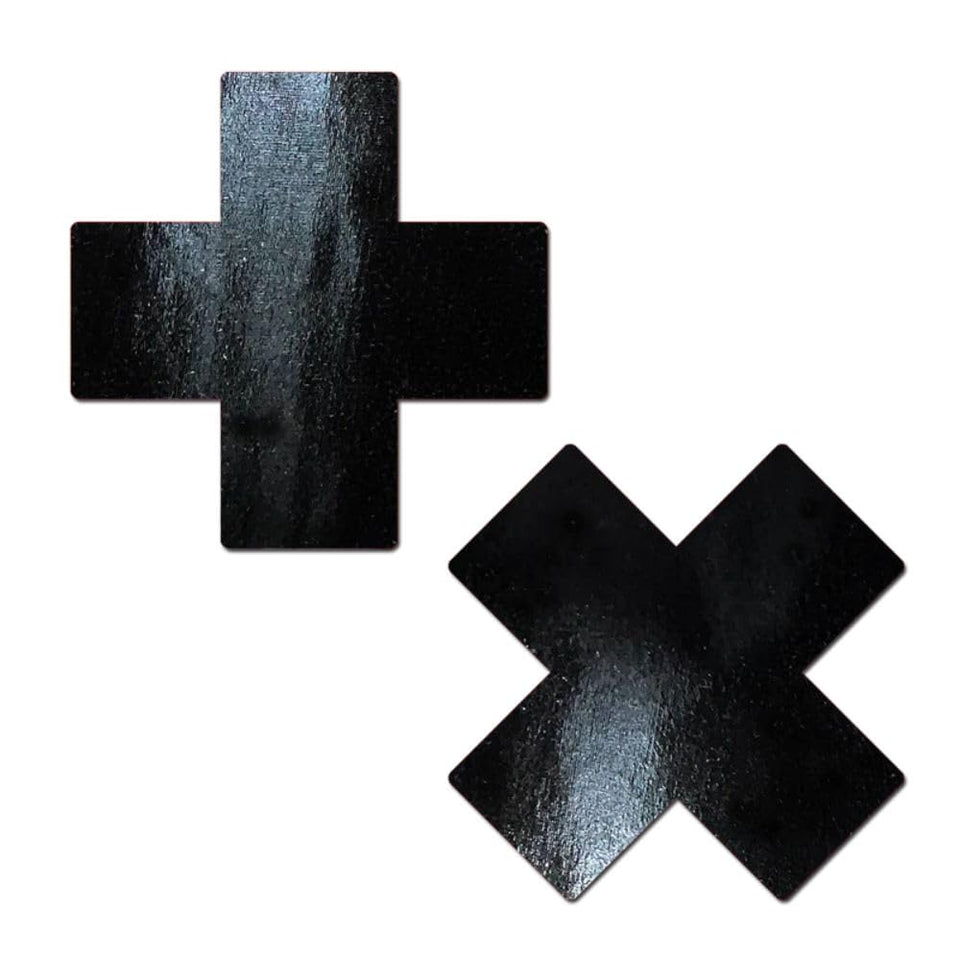 Pastease Plus X Faux Latex Black Crosses