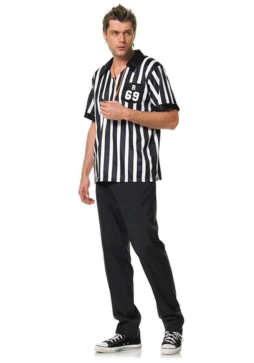Men'S 2 Pc Ref Costume, Includes Shirt And Whistle