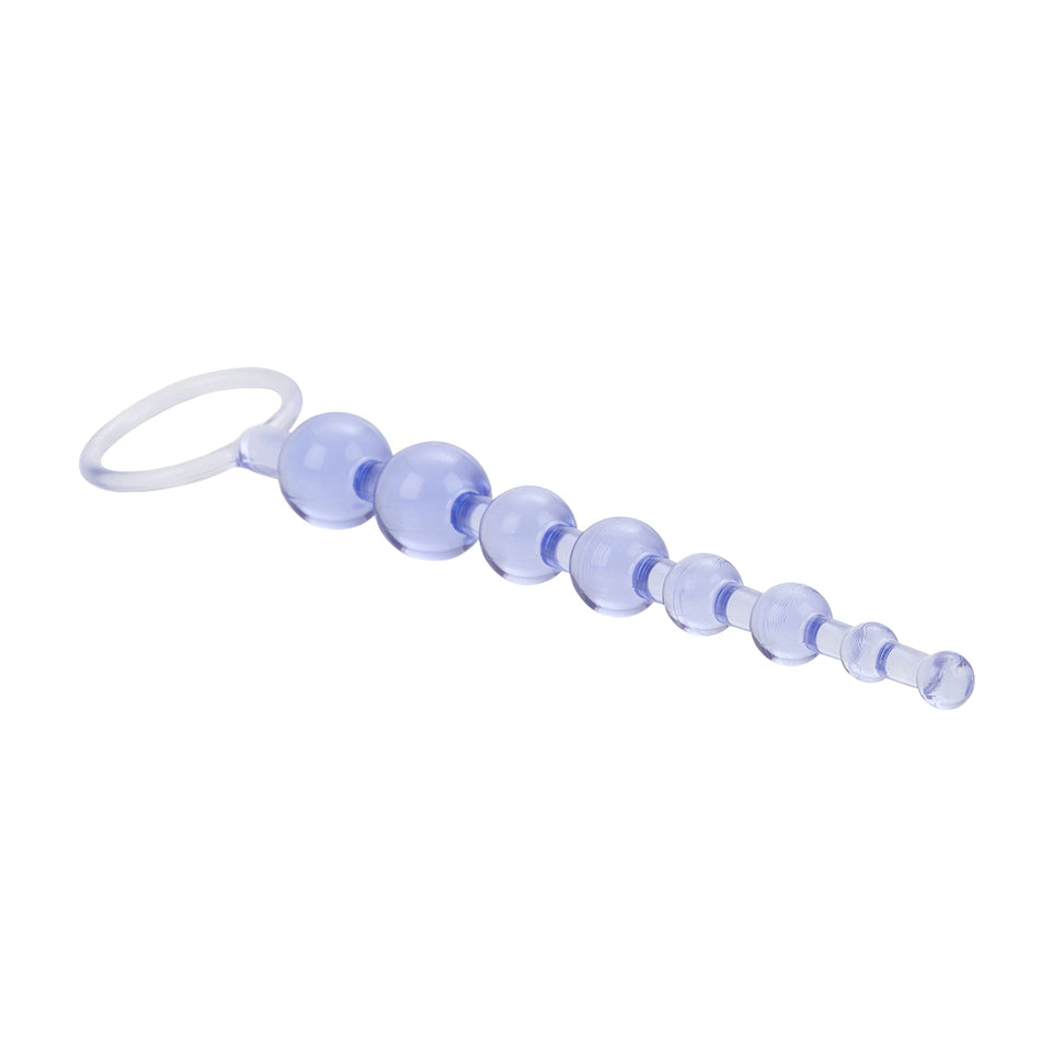 Calexotics First Time Love Beads, Butt Plug With Retrieval Ring And Graduated Anal Beads - Purple Se-0004-32-2