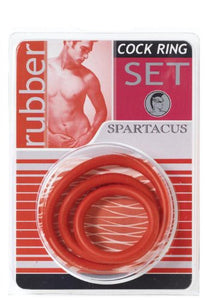 Spartacus Rubber Cock Ring Red 3Pack
