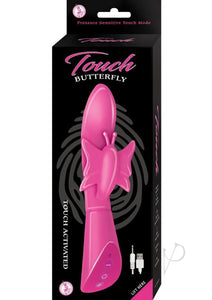 Touch Butterfly - Waterproof - 10 Function Button Control - 3 Speed Touch Mode - Discreetly Quiet Vibrator For Women - Pink