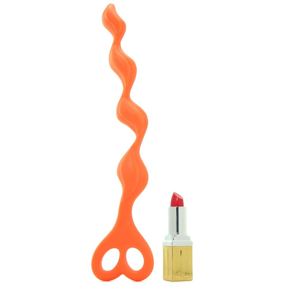 Adam & Eve Bum Buddies, Silicone Swirl Anal Beads, Orange